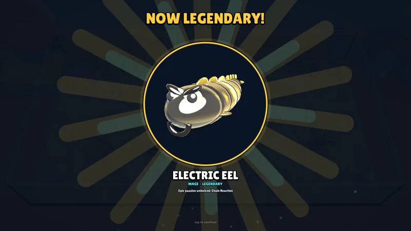 An electric eel reaching Legendary rarity.